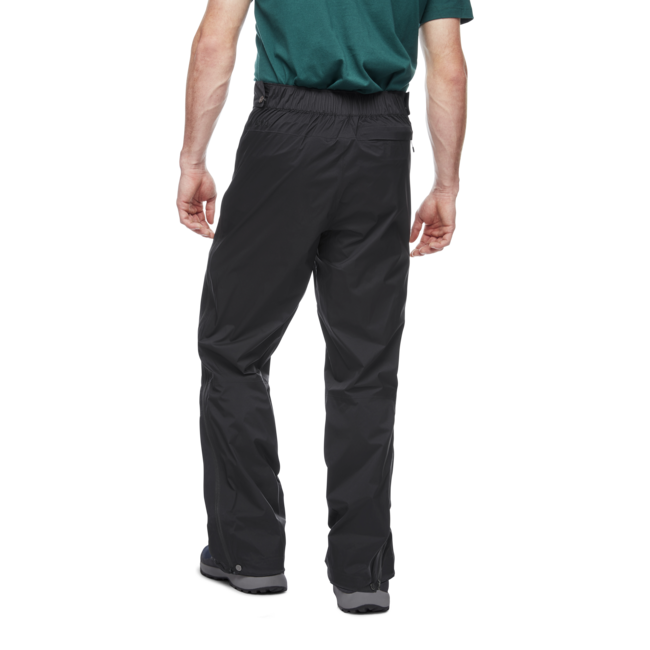 Black Diamond Pánske nepremokavé nohavice Stormline Stretch Full Zip Rain, čierna