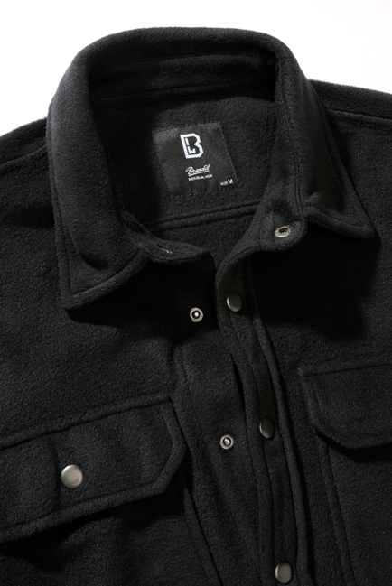 Brandit Jeff Fleece Long Sleeve Shirt, Black