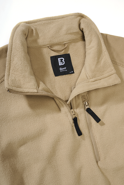 Brandit Flísová mikina na zips Ripstop, camel