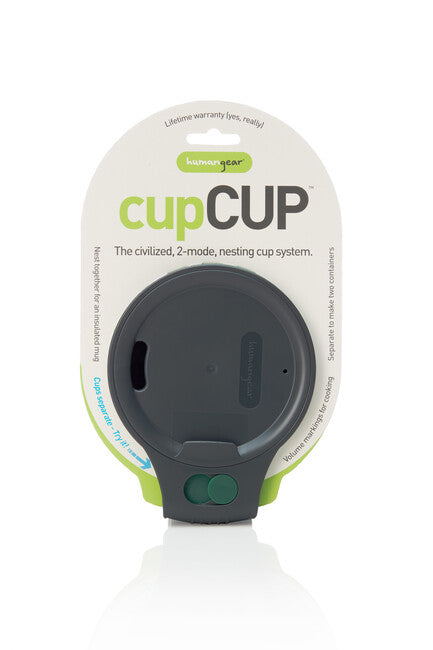 Humangear CupCUP Travel Mug 2-in-1 with Integrated Extra Cup and Lid, Charcoal-Green