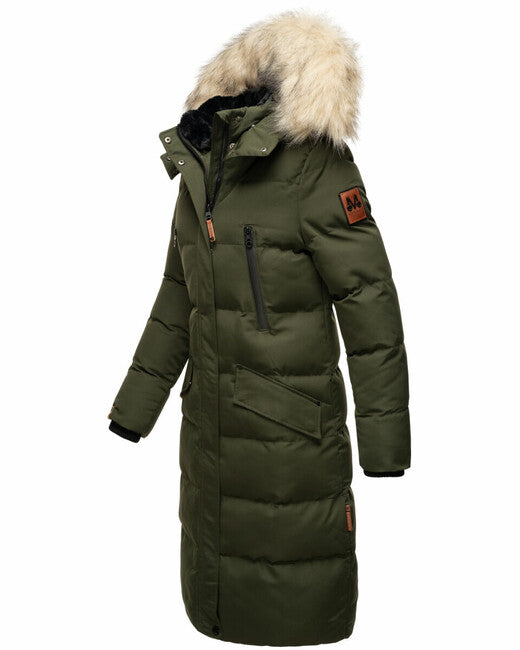 Marikoo Schneesternchen Women's Winter Jacket with Hood, Olive