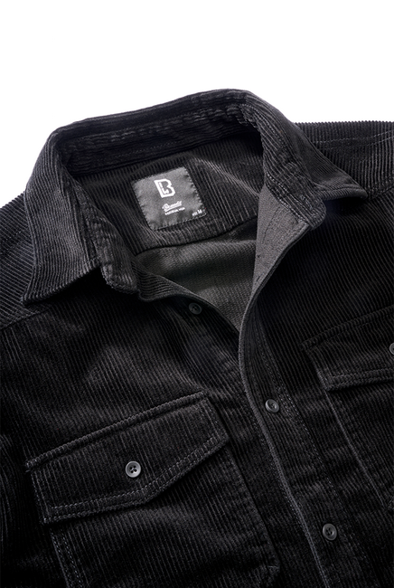 Brandit Corduroy Classic Shirt, Black