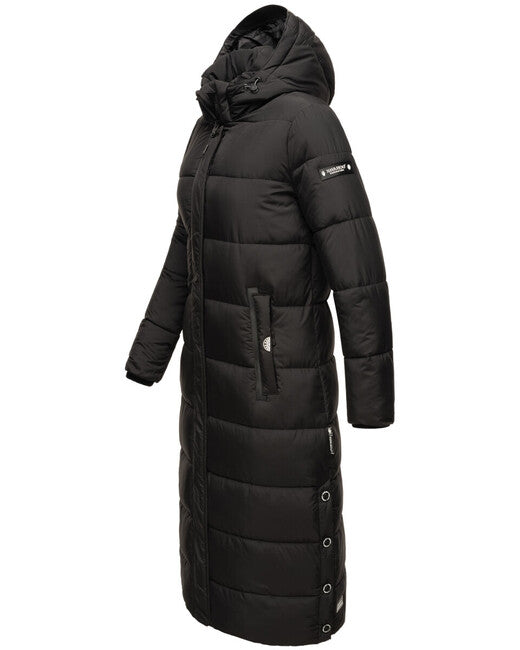 Navahoo Women's Long Winter Jacket with Hood Isalie, Black