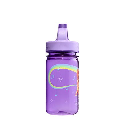 Nalgene Grip-n-Gulp Sustain Water Bottle 0.35L with Lid, Purple Musical Giraffe