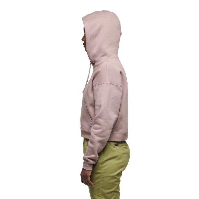 Black Diamond Women's Crop Hoodie, Pale Mauve
