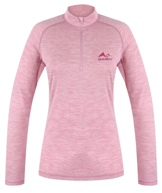 HUSKY Merino Long Sleeve T-Shirt Merow Zips, Faded Pink