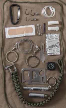 Mil-Tec Paracord Survival Kit Large, Black