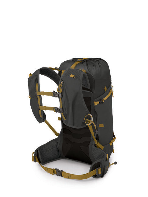 OSPREY turistický batoh TALON VELOCITY 20, dark charcoal/tumbleweed yellw