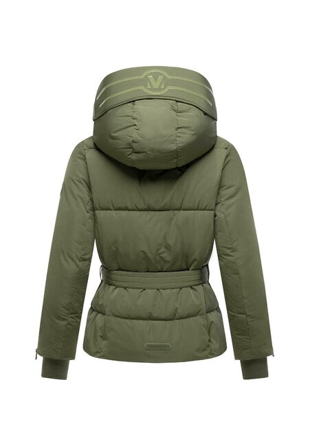 Marikoo Aleyna16 Women's Winter Jacket with Hood, Olive Leaf