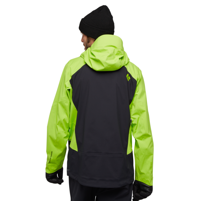 Black Diamond Women's Recon Lt Men's Stretch Shell Ski Jacket, Black-Lime Green