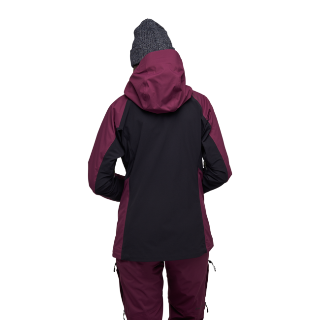 Black Diamond Women's Dawn Patrol Hybrid Shell Jacket, Blackberry-Black