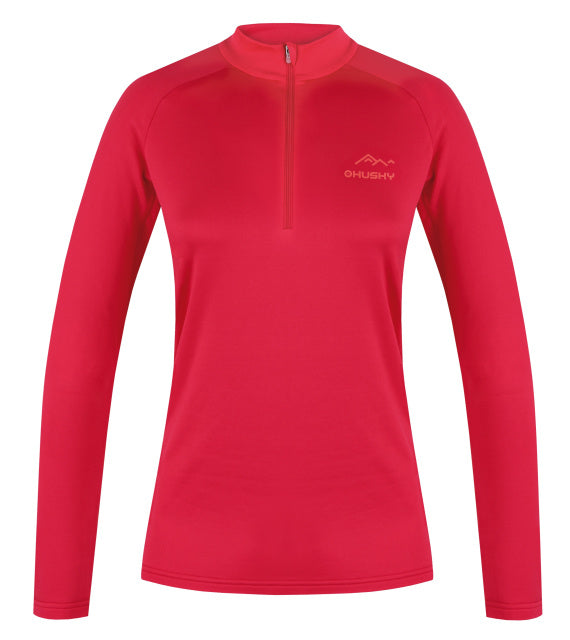 HUSKY Active Winter Thermal Shirt Long Sleeve with Zip, Pink, Size L