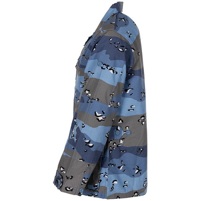 MFH BDU American Field Jacket Rip-Stop, Chocolate Chip Blue Camo