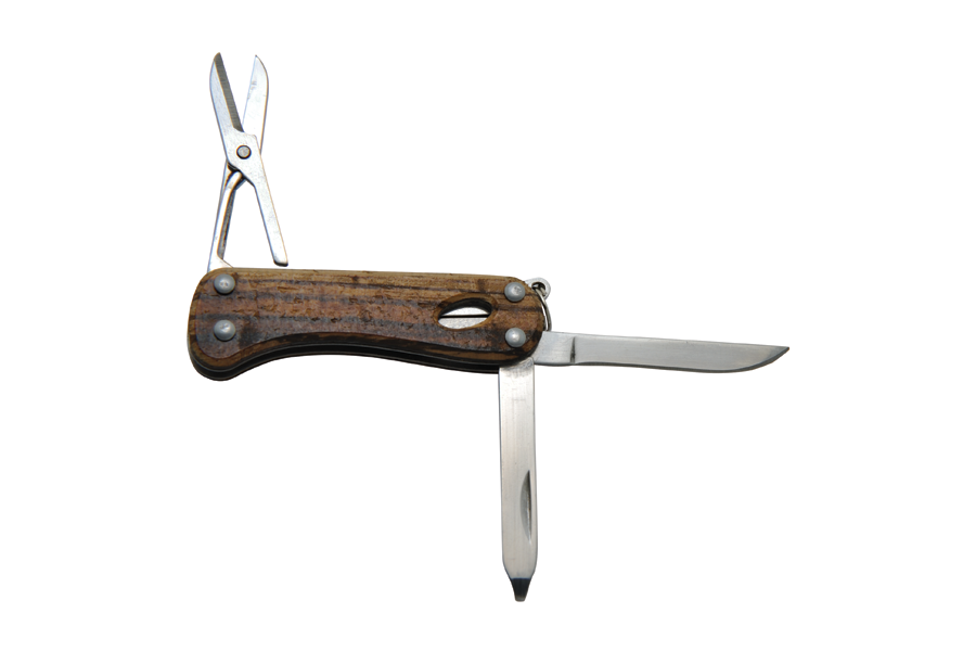 Baladeo ECO170 Barrow Multifunctional Knife, 5 Functions, Zebra Wood