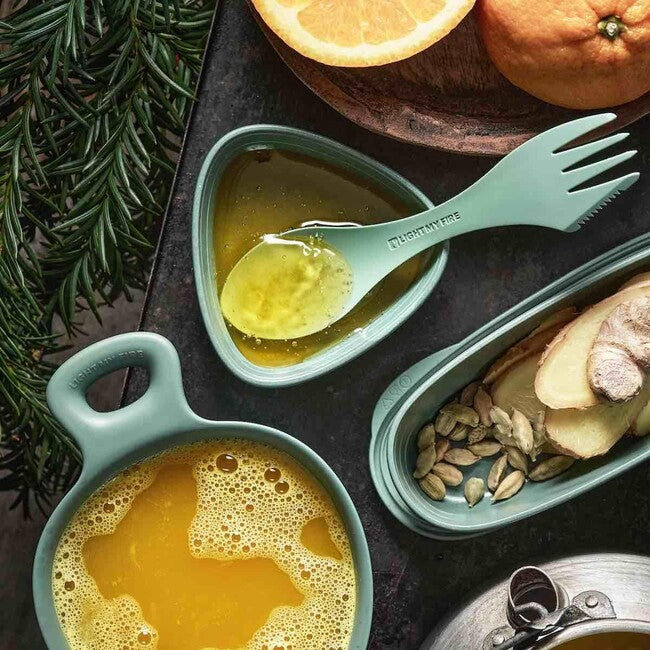 LIGHT MY FIRE Multifunctional Spoon Original 2pcs, Green/Cream