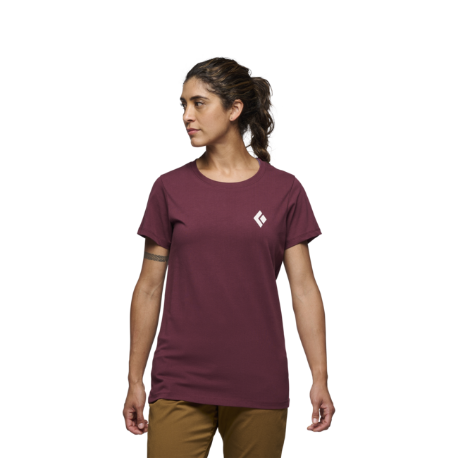 Black Diamond Women's T-Shirt Equipment for Alpinists, Burgundy