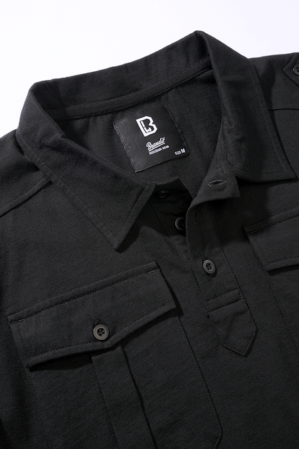 Brandit Jon Polo Shirt Short Sleeve, Black