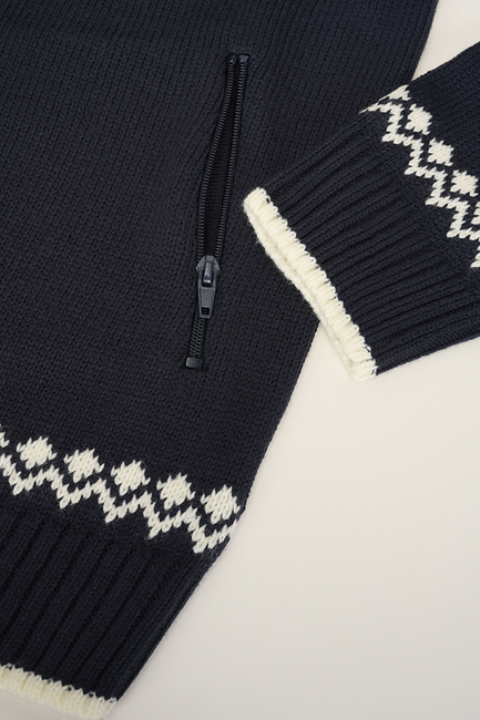 Brandit Norwegian Sweater with Zip Fastening, Navy Blue