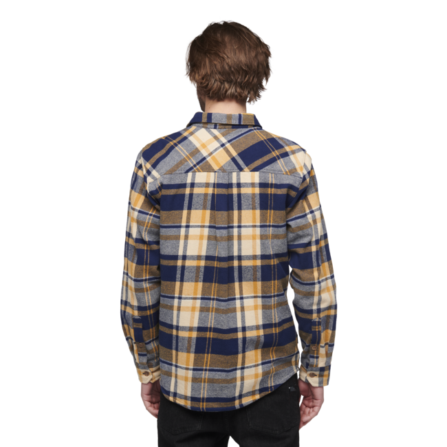Black Diamond Project Flannel Men's Shirt, Indigo-Gold Plaid
