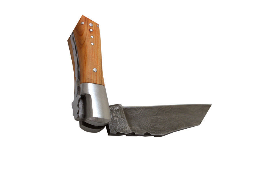 Laguiole DUB070 Pocket Knife, 12cm Blade, Damascus Steel, Juniper Handle