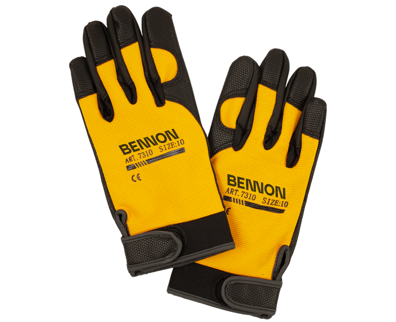 BENNON Kalytos Work Gloves, Yellow/Black