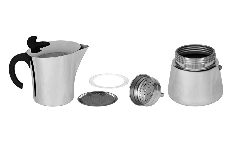 BasicNature Stainless Steel Espresso Moka Pot, 4 Cup