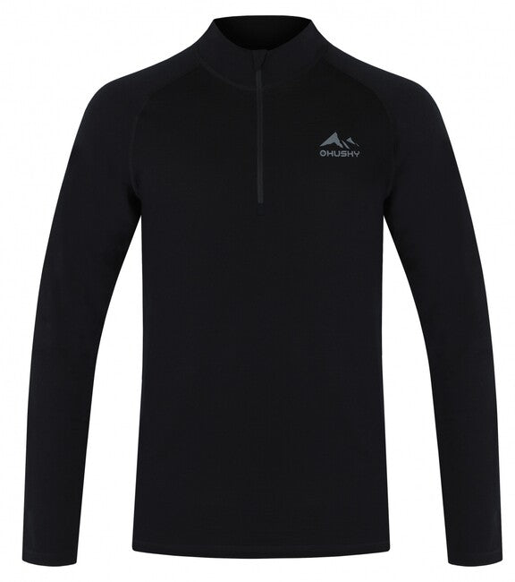 HUSKY Merow Zip Men's Thermal T-Shirt with Zip, Black, M
