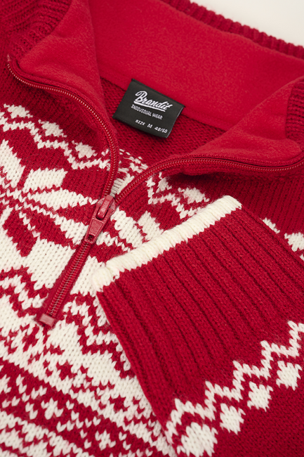 Brandit Norwegian Troyer Sweater, Red
