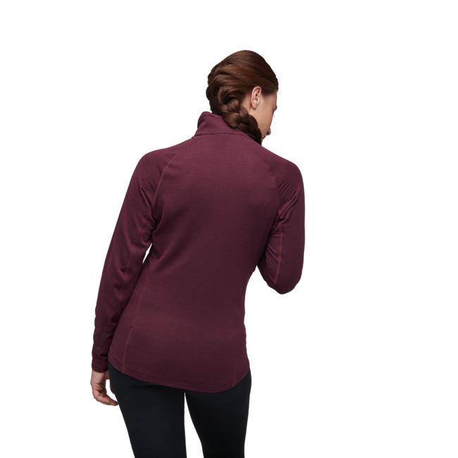 Black Diamond Women's Coefficient Lt Long Sleeve Zip Shirt, Blackberry