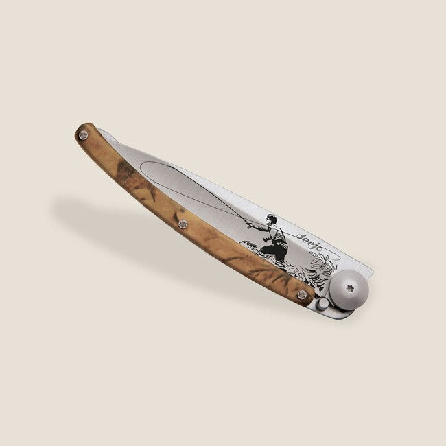 Deejo Tattoo Fly Fishing Folding Knife, Camo