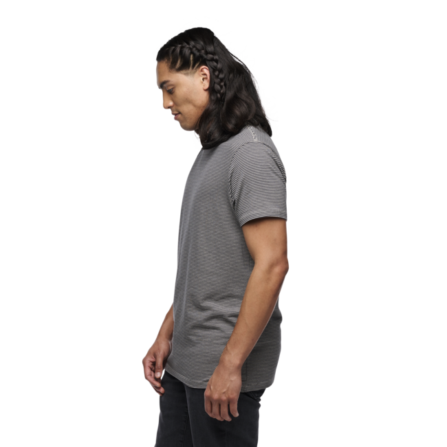 Black Diamond Men's T-Shirt BD Stripe, Charcoal-Off White
