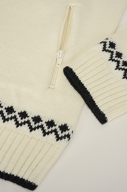 Brandit Norwegian Sweater with Zip, White