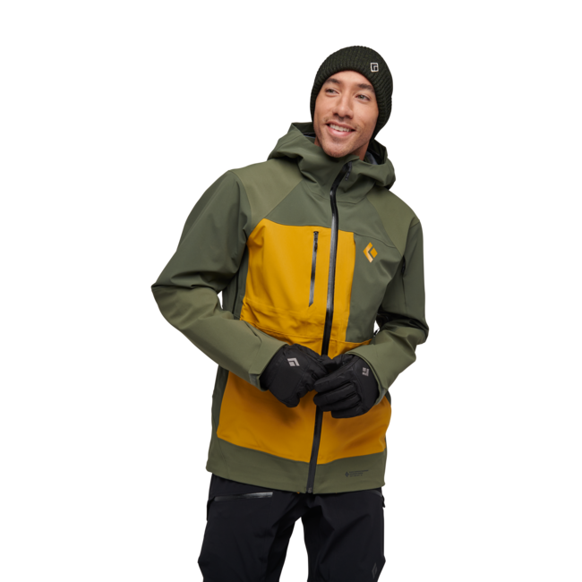 Black Diamond Women's Recon Stretch Pro Men's Shell Ski Jacket, Tundra-Amber
