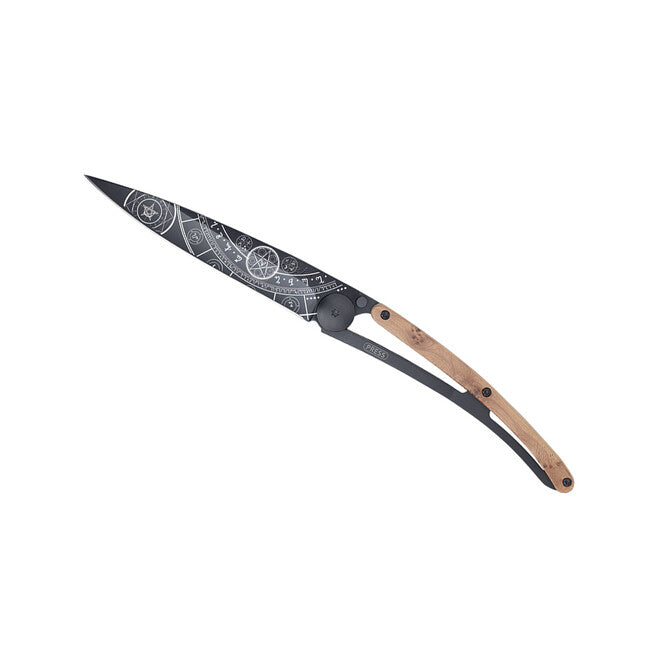 Deejo Folding Knife Fantasy Black Juniper Wood Esoteric