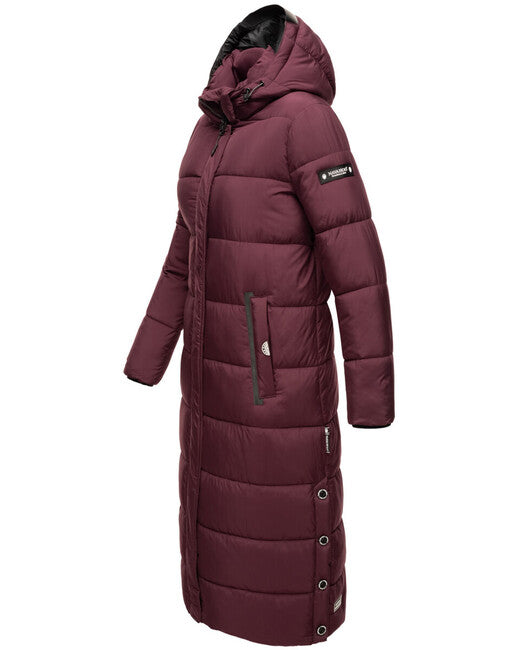 Navahoo Women's Long Winter Jacket with Hood Isalie, Wine