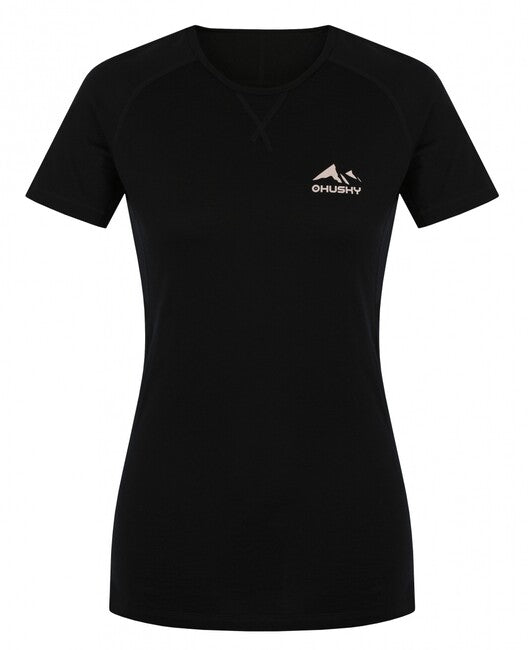 HUSKY Mersa Women's Thermal T-Shirt Short Sleeve, Black