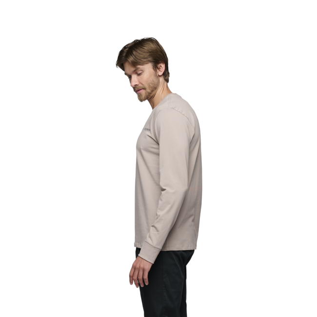 Black Diamond Heritage Wordmark Men's Long Sleeve Shirt, Pale Mauve