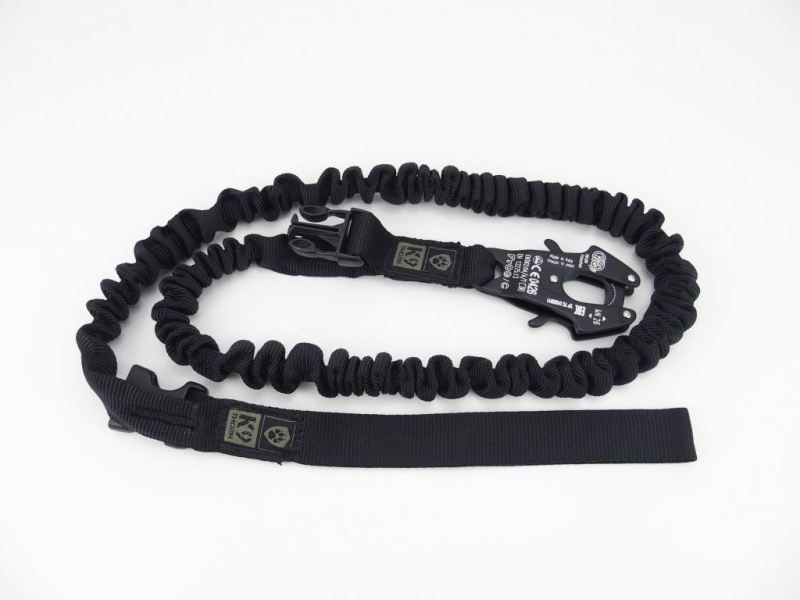 K9 Thorn Leash with Shock Absorber and Carabiner Kong Frog, Black, XL