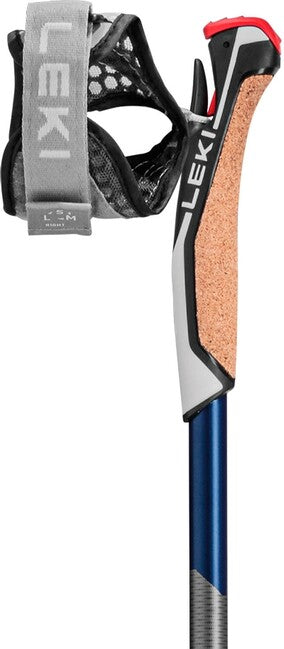 LEKI Nordic Walking Poles Smart Flash, Light Anthracite-Midnight Blue Dark Metallic-White