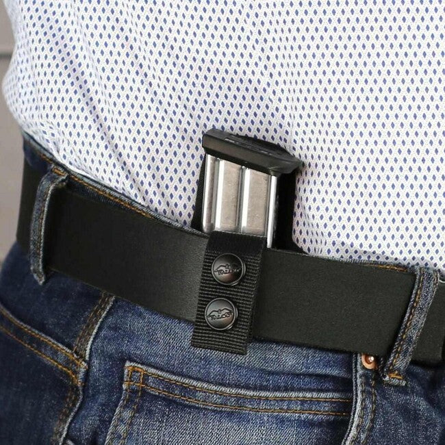 Falco F704 Nylon Concealed Carry Magazine Pouch for Glock 19, Black, Left