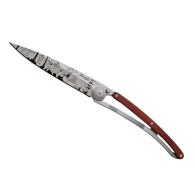 Deejo Nature Folding Knife Coralwood Hunting Day