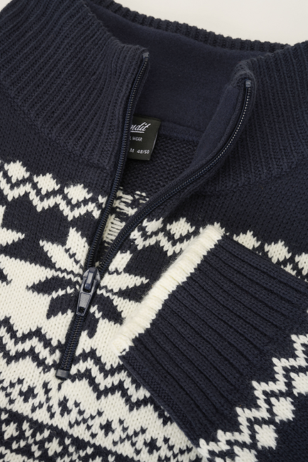 Brandit Norwegian Troyer Sweater, Navy Blue