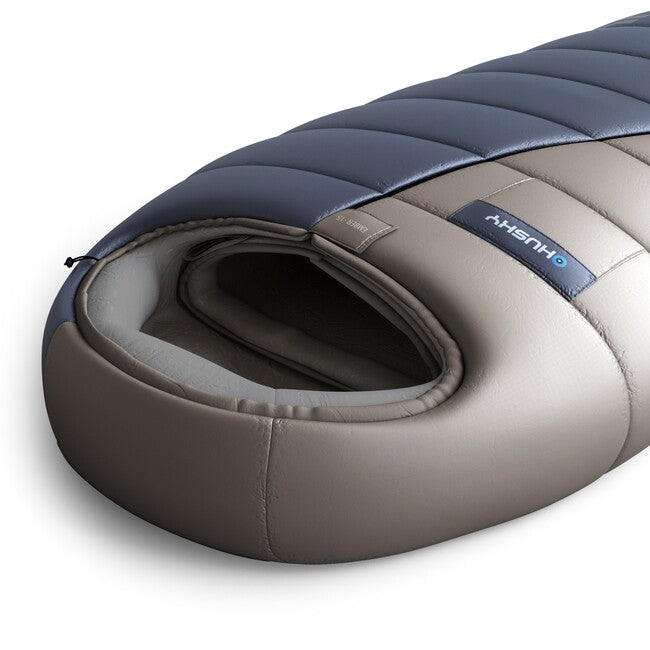HUSKY Ember Synthetic Three-Season Sleeping Bag Long, Navy Blue/Grey