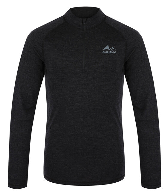 HUSKY Merino Merow Zips Long Sleeve T-Shirt, Black
