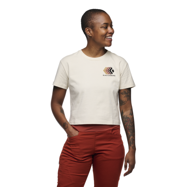 Black Diamond Women's Crop T-Shirt Faded, Off White