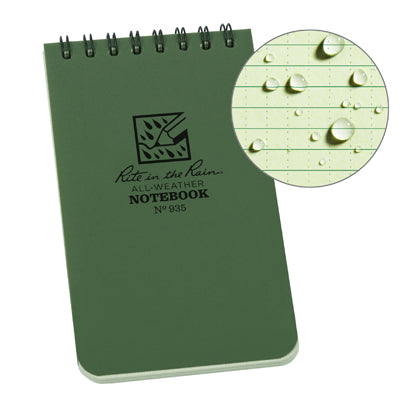 Rite in the Rain Notebook All Weather Green No. 935