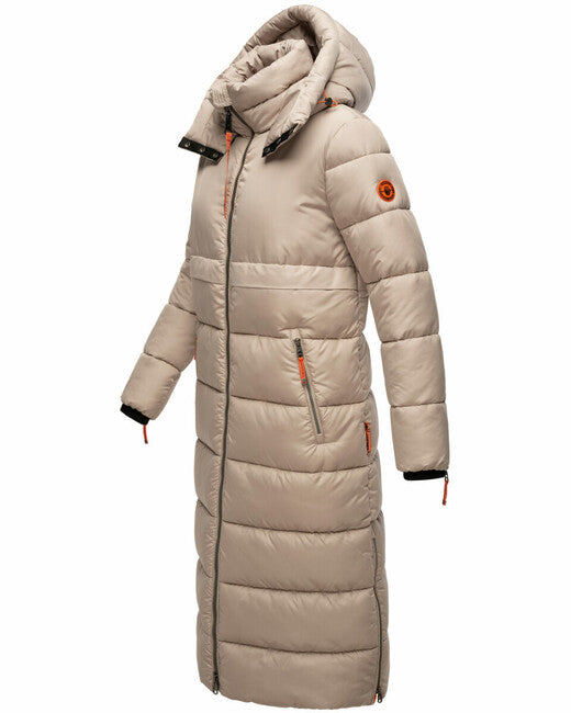 Navahoo Women's Long Winter Parka Kristallblume, Taupe
