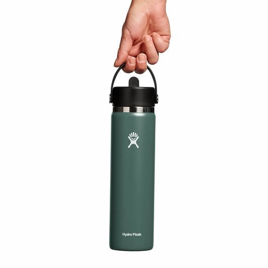 Hydro Flask Wide Mouth Thermos Bottle 24 OZ Flex Straw Cap 710 ml, Fir
