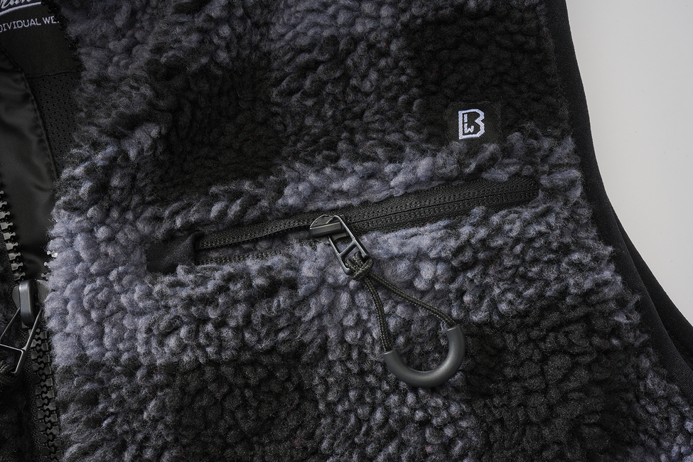 Brandit Teddyfleece Fleece Vest, Black/Grey
