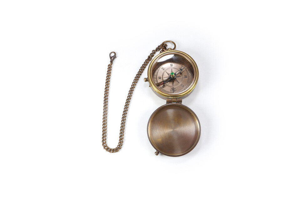 Origin Outdoors Pocket Compass Vintage Brass with Leather Case